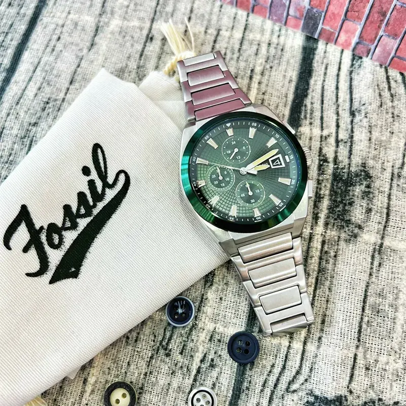 Fossil Everett Chronograph Green Dial Men’s Watch | FS5964